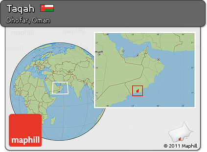Savanna Style Location Map of Taqah, within the entire country