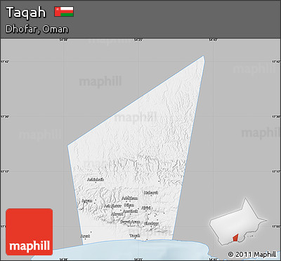 Gray Map of Taqah, single color outside