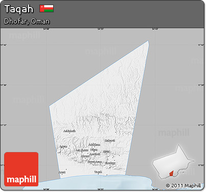 Gray Map of Taqah, single color outside