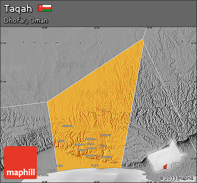 Political Map of Taqah, desaturated