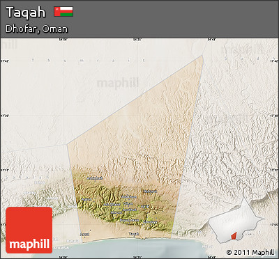 Satellite Map of Taqah, lighten