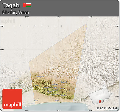 Satellite Map of Taqah, lighten