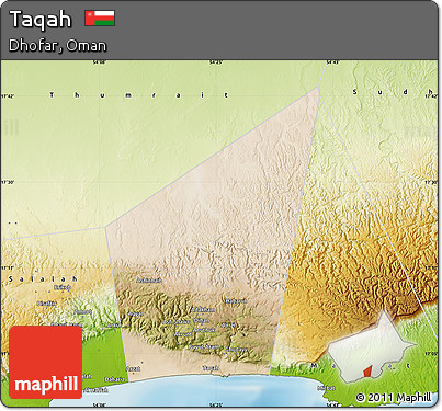 Satellite Map of Taqah, physical outside