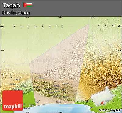 Satellite Map of Taqah, physical outside