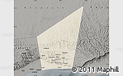 Shaded Relief Map of Taqah, darken, semi-desaturated