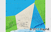 Shaded Relief Map of Taqah, political outside