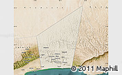 Shaded Relief Map of Taqah, satellite outside