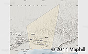 Shaded Relief Map of Taqah, semi-desaturated