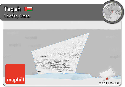Gray Panoramic Map of Taqah, single color outside