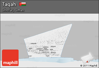 Gray Panoramic Map of Taqah, single color outside