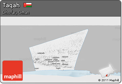 Gray Panoramic Map of Taqah, single color outside