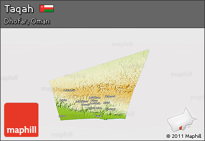 Physical Panoramic Map of Taqah, cropped outside