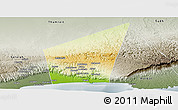 Physical Panoramic Map of Taqah, semi-desaturated