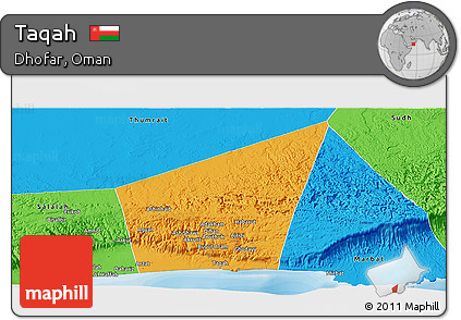Political Panoramic Map of Taqah