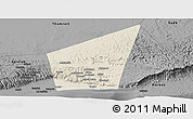 Shaded Relief Panoramic Map of Taqah, darken, desaturated