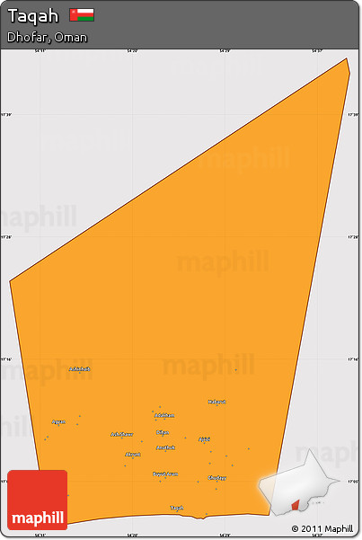 Political Simple Map of Taqah, cropped outside