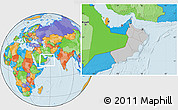 Gray Location Map of Oman, political outside