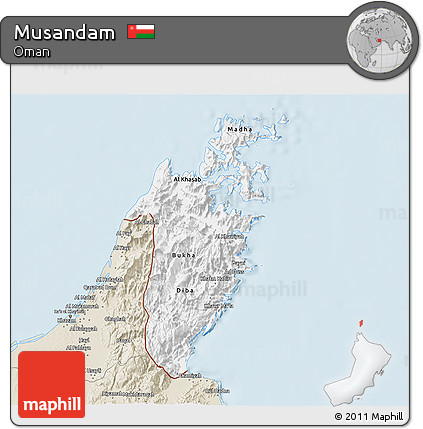 Classic Style 3D Map of Musandam