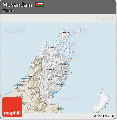 Classic Style 3D Map of Musandam