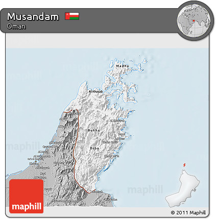 Gray 3D Map of Musandam