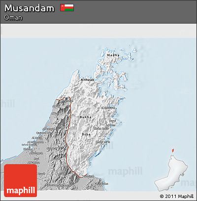 Gray 3D Map of Musandam