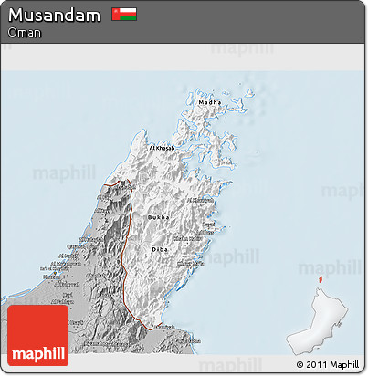 Gray 3D Map of Musandam