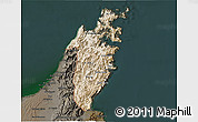 Satellite 3D Map of Musandam, darken