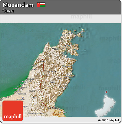 Satellite 3D Map of Musandam