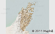 Satellite 3D Map of Musandam, lighten