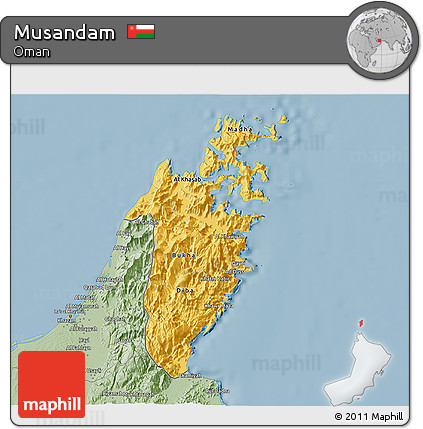 Savanna Style 3D Map of Musandam