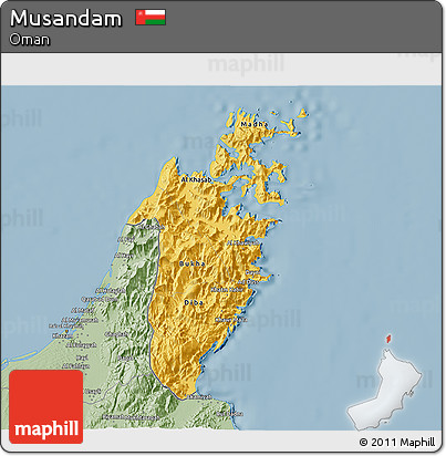 Savanna Style 3D Map of Musandam