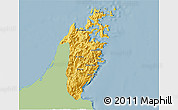 Savanna Style 3D Map of Musandam, single color outside