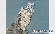 Shaded Relief 3D Map of Musandam, darken