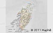 Shaded Relief 3D Map of Musandam, desaturated