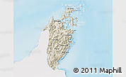 Shaded Relief 3D Map of Musandam, single color outside