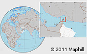 Gray Location Map of Al Khasab, highlighted country, highlighted parent region