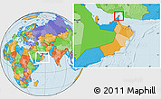 Political Location Map of Al Khasab, within the entire country