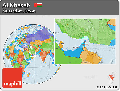 Political Location Map of Al Khasab