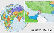 Political Location Map of Al Khasab, highlighted country