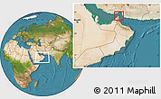 Satellite Location Map of Al Khasab, within the entire country