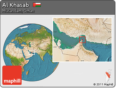 Satellite Location Map of Al Khasab