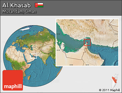 Satellite Location Map of Al Khasab