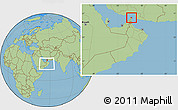 Savanna Style Location Map of Al Khasab, within the entire country