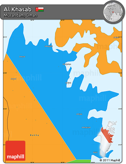 Political Simple Map of Al Khasab