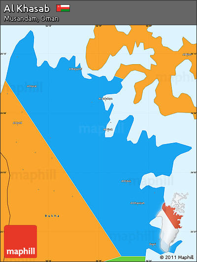 Political Simple Map of Al Khasab