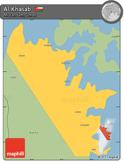 Savanna Style Simple Map of Al Khasab