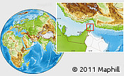 Physical Location Map of Diba, highlighted country, highlighted parent region