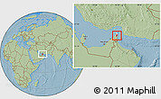 Savanna Style Location Map of Diba, highlighted parent region, hill shading