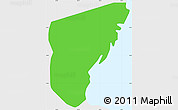 Political Simple Map of Diba, single color outside