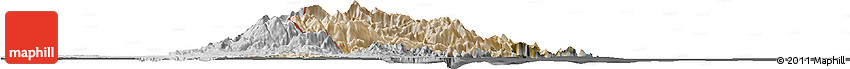 Satellite Horizon Map of Musandam, desaturated